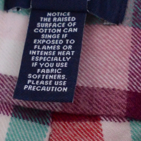 Lands' End Purple Teal Checker Pattern Button Down Traditional Fit Cotton Shirt - Picture 8 of 13